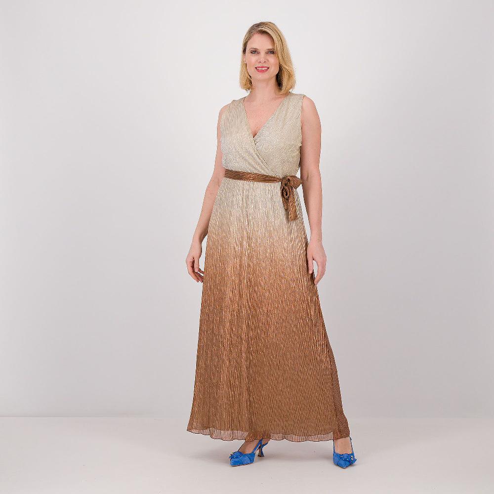 QVC REBEKA ROSS Abito lungo smanicato in plissè