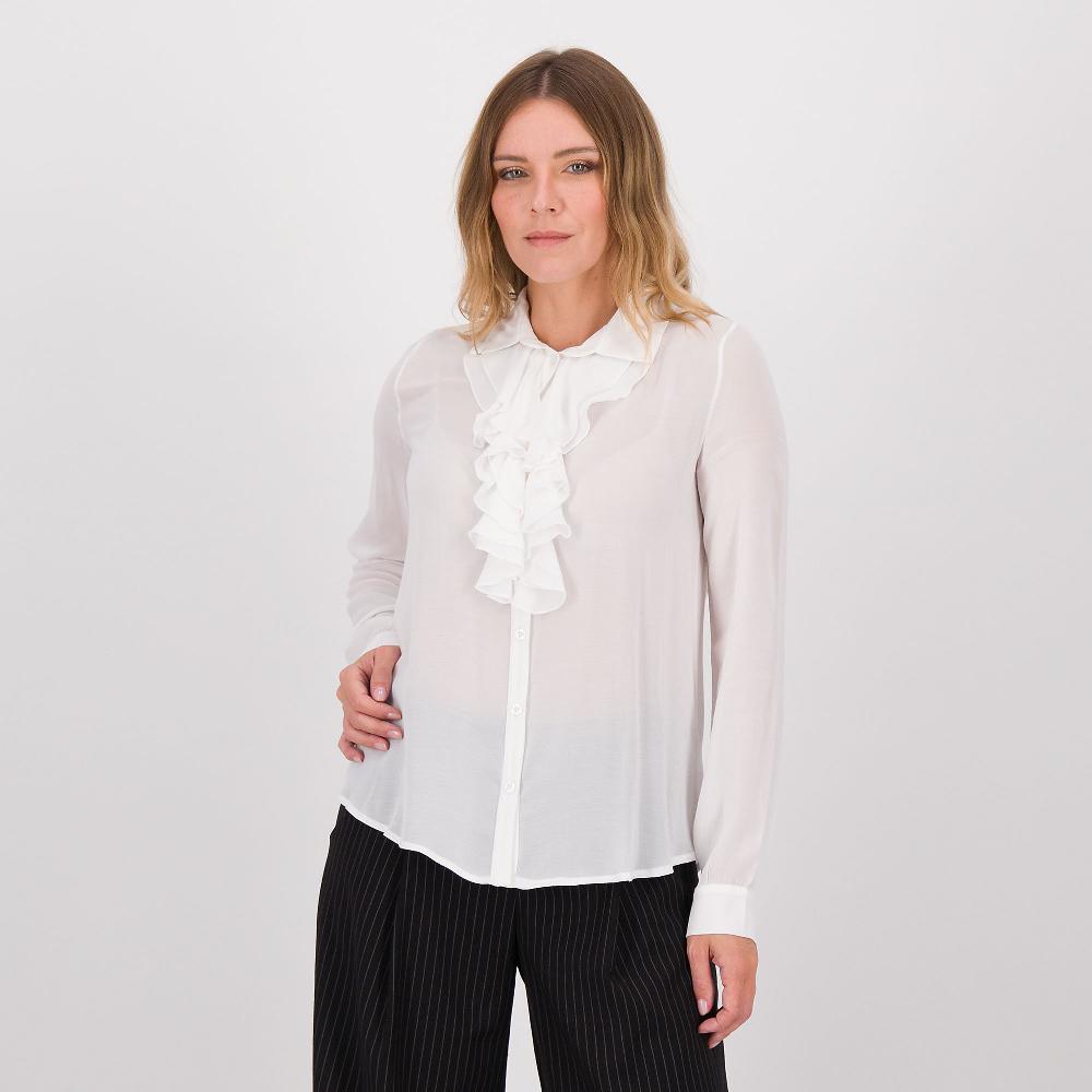 QVC REBEKA ROSS Camicia in georgette con rouches