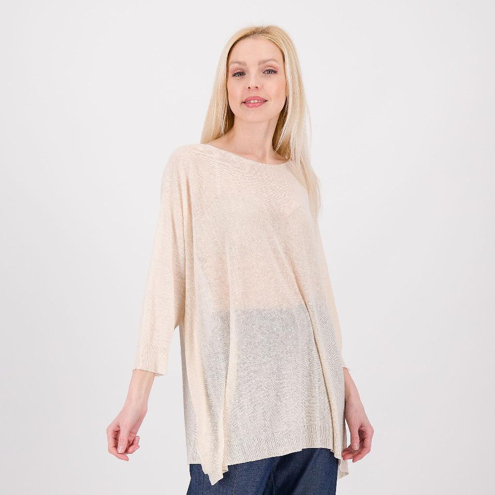 QVC REBEKA ROSS Maglia over in cotone e lino