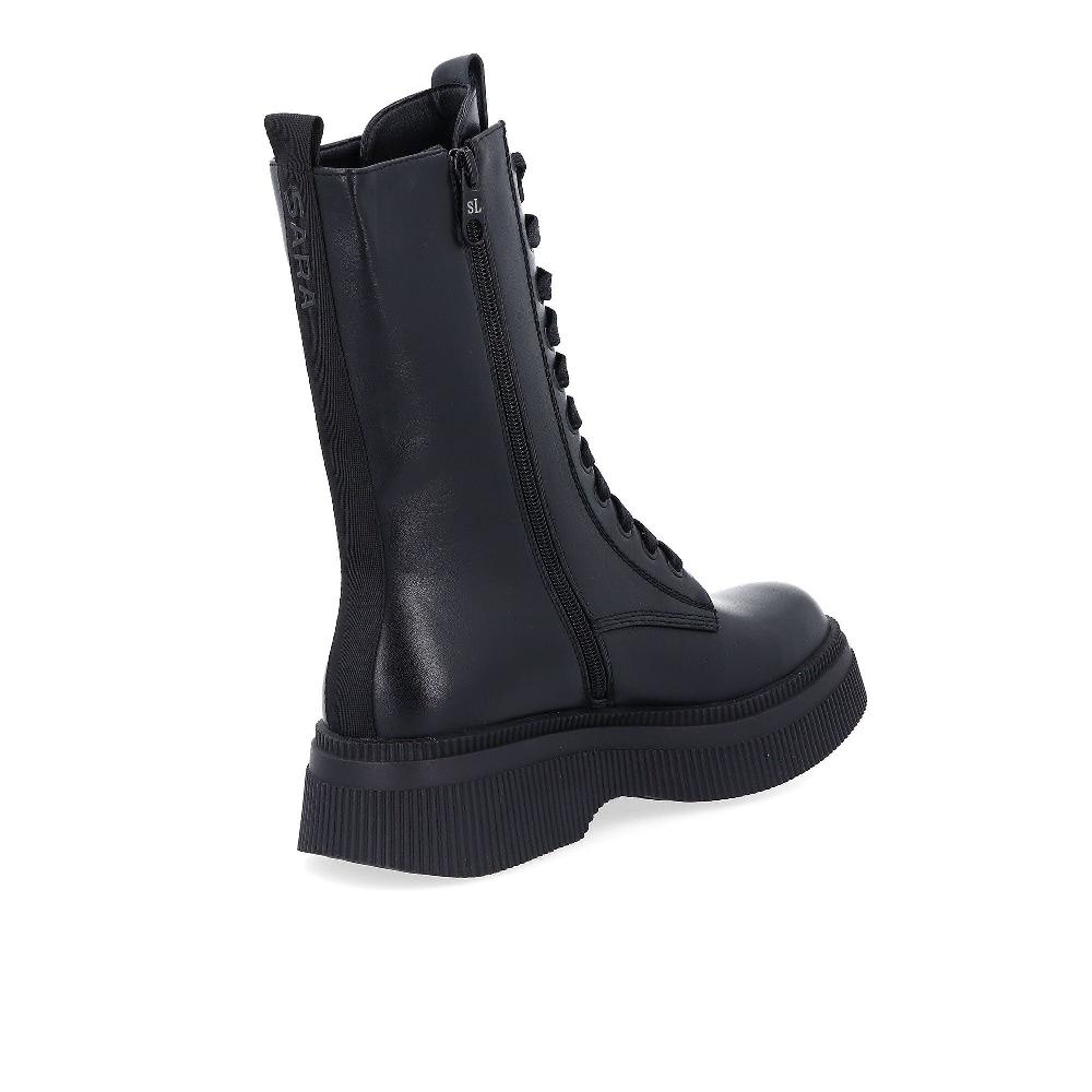 QVC Sara Lopez Stivaletti Biker Con Lacci