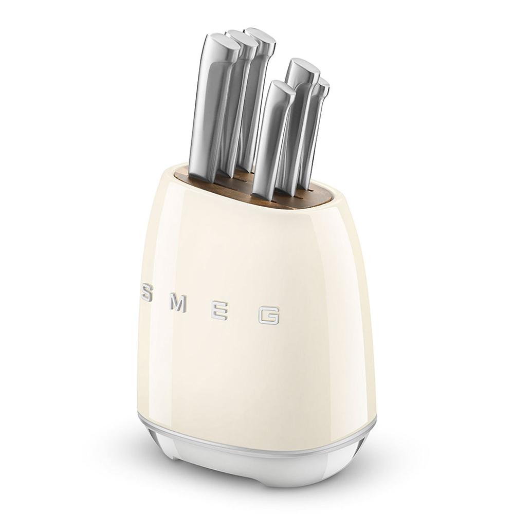 QVC Smeg Ceppo 6 Coltelli In Acciaio Inox