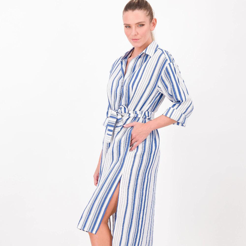 QVC SottoMarino Abito Midi Chemisier A Righe