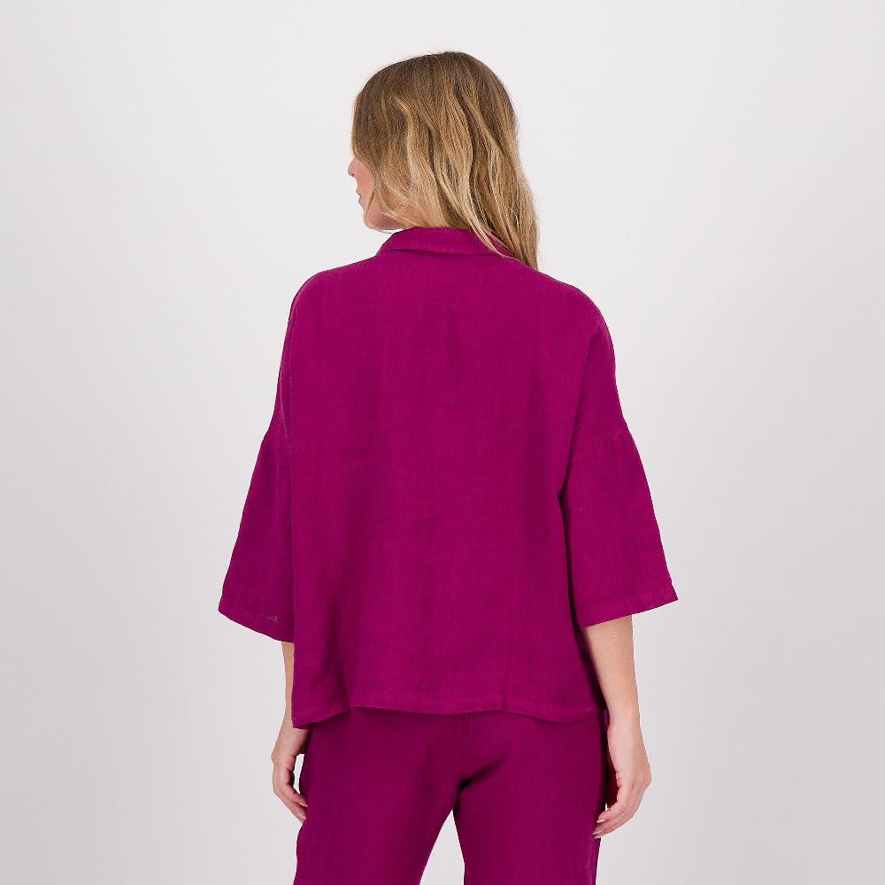 QVC Studio 19 Camicia In Lino A Maniche Corte