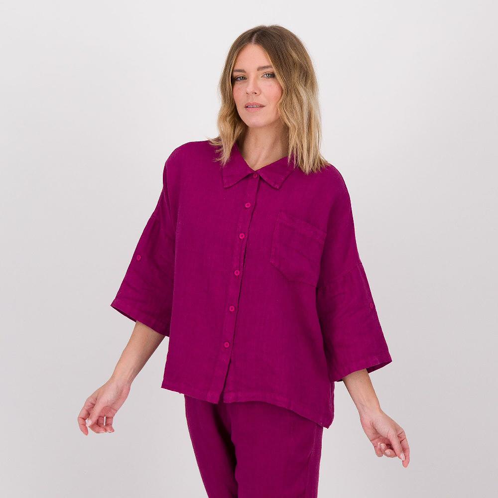 QVC Studio 19 Camicia in lino a maniche corte