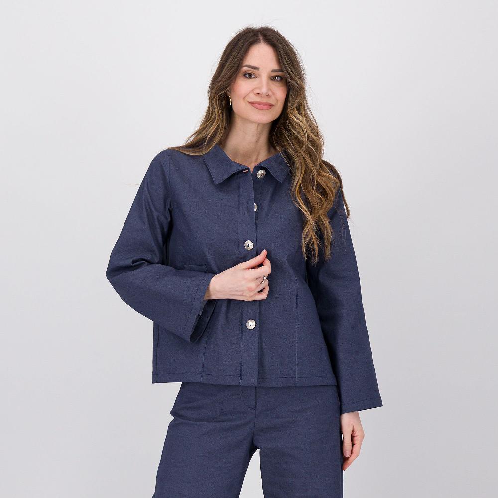 QVC Studio 19 Giacca jeans con colletto e bottoni