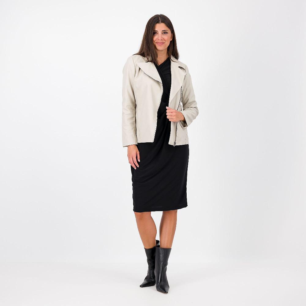 QVC Studio 19 Giubbino Biker In Tessuto Spalmato