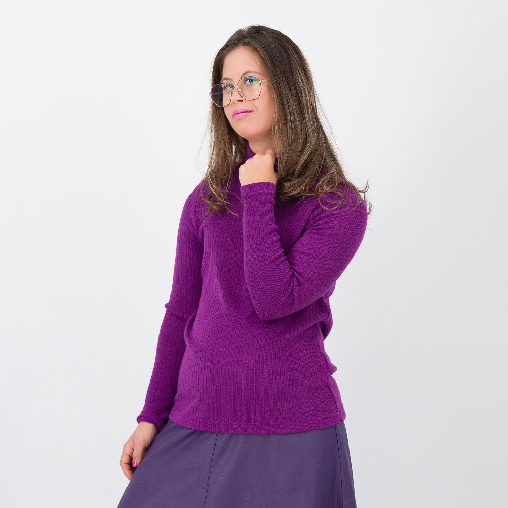 QVC Studio 19 Maglia a coste con collo a lupetto