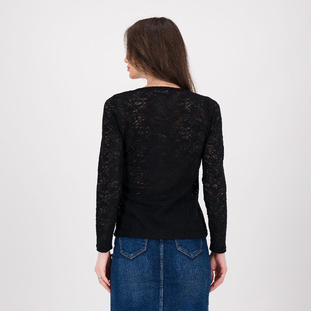 QVC Studio 19 Maglia Collo Tondo Effetto Pizzo