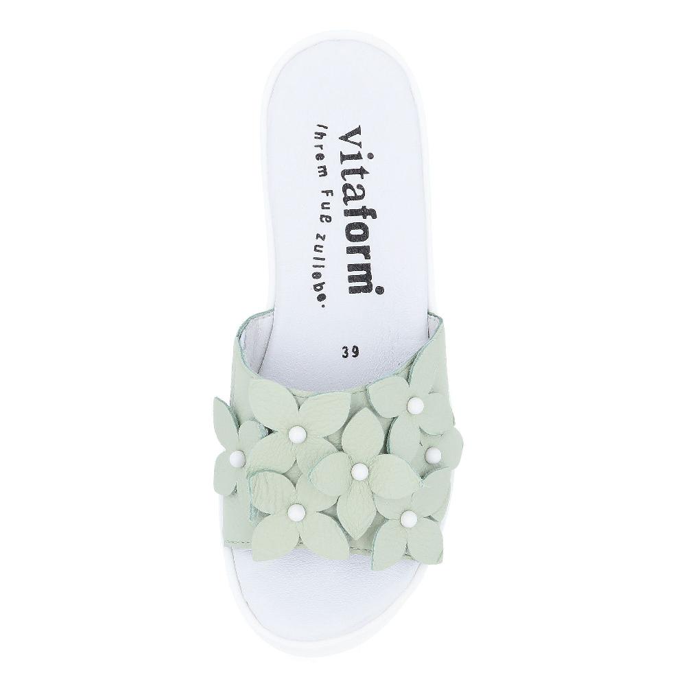 QVC Vitaform Ciabatte A Fascia In Pelle Con Fiori