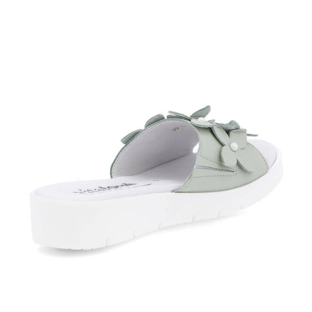 QVC Vitaform Ciabatte A Fascia In Pelle Con Fiori