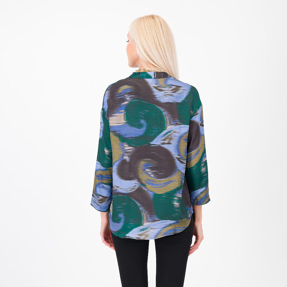 QVC W.I.T.A. Camicia A Serafino In Raso Fantasia