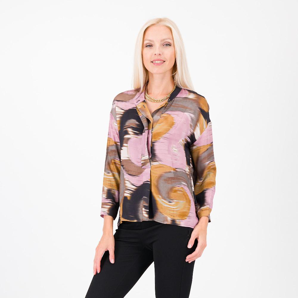 QVC W.I.T.A. Camicia a serafino in raso fantasia
