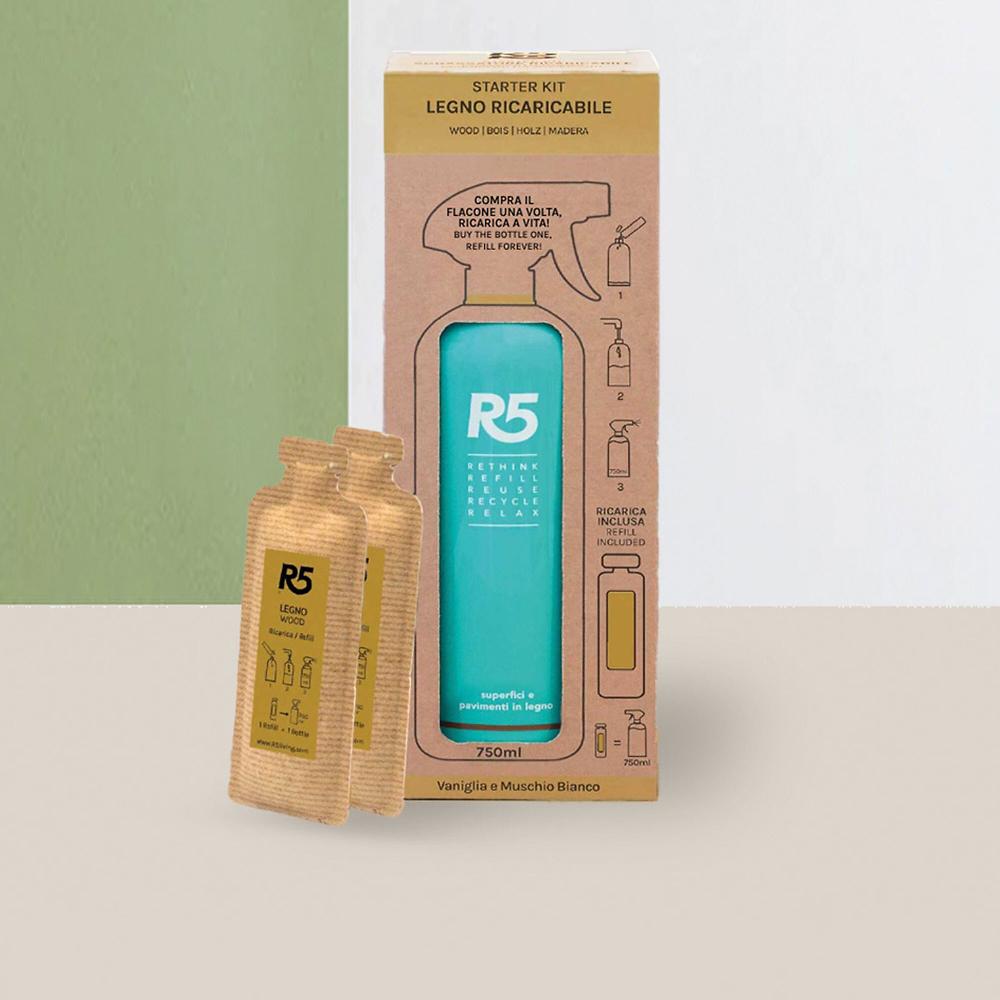 QVC R5 Living Flacone 750ml con 2 ricariche detergente a scelta