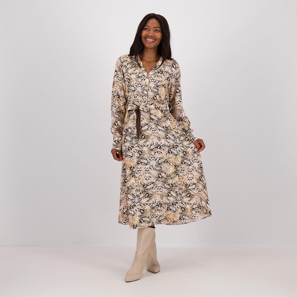 QVC REBEKA ROSS Abito midi a maniche lunghe fantasia animalier