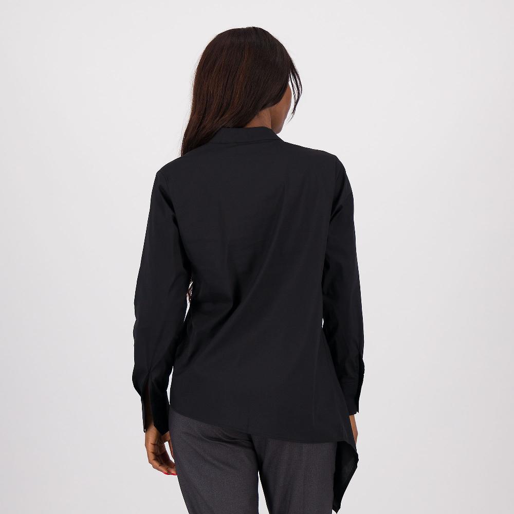 QVC Rebeka Ross Camicia Asimmetrica In Misto Cotone Collo Alla Coreana