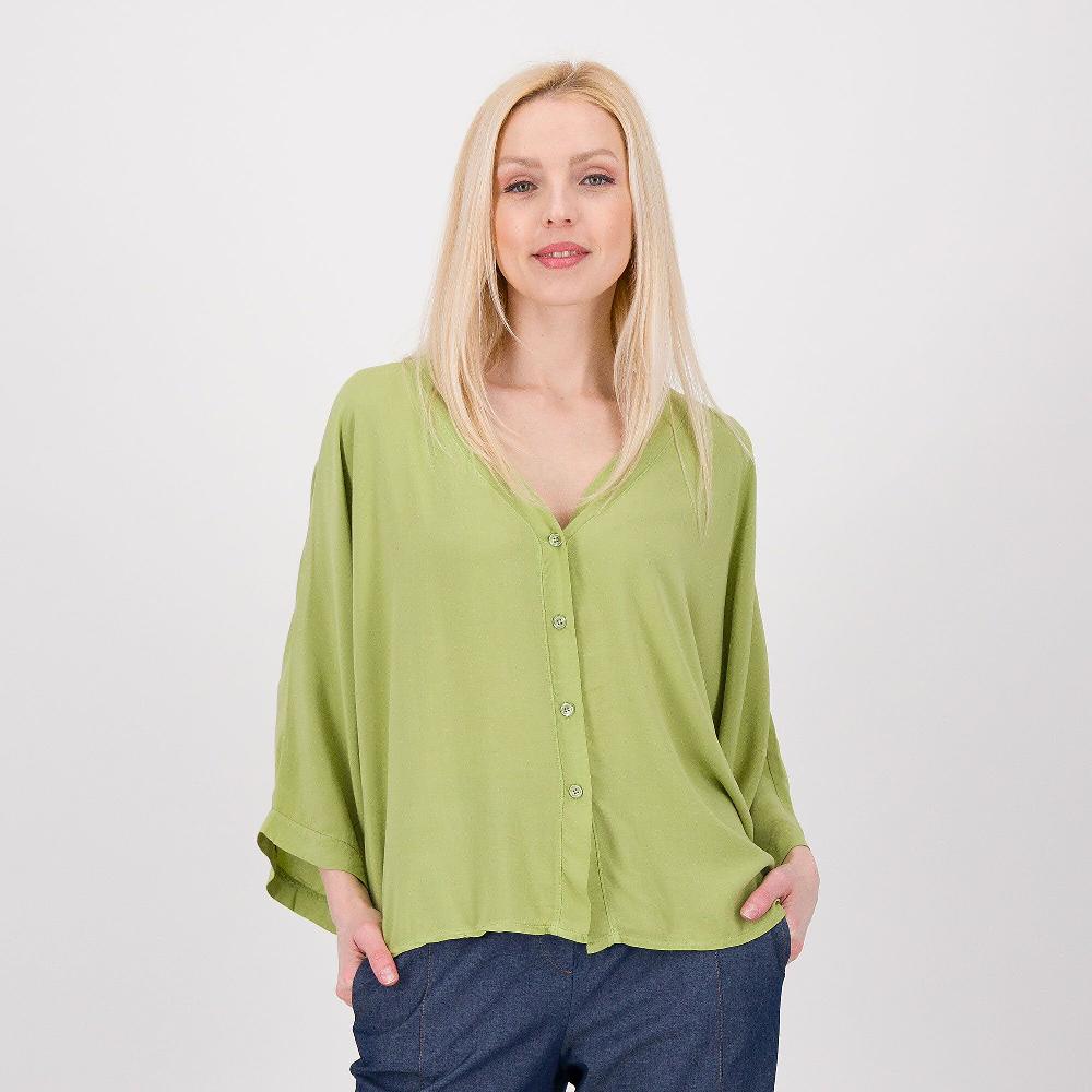 QVC REBEKA ROSS Camicia cropped over in viscosa a maniche lunghe