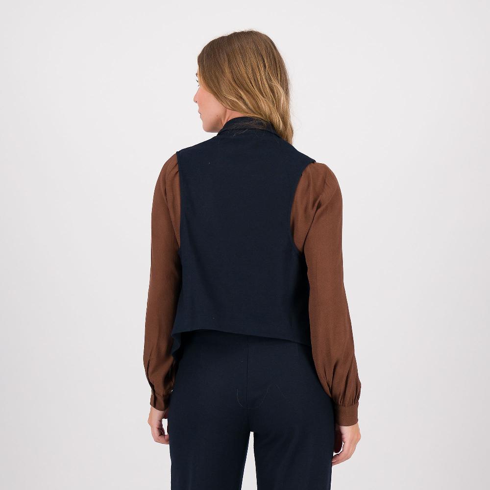 QVC REBEKA ROSS Gilet Senza Bottoni In Punto Milano Flanellato Con Rever