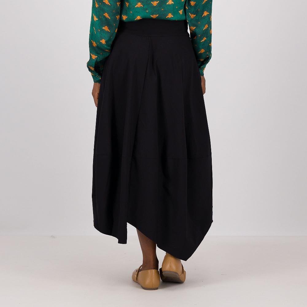QVC Rebeka Ross Gonna Asimmetrica Midi In Bengalina Stretch Con Tascone