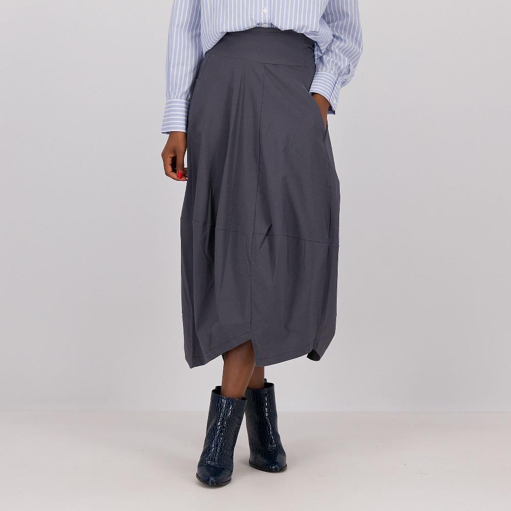 QVC Rebeka Ross Gonna asimmetrica midi in bengalina stretch con tascone