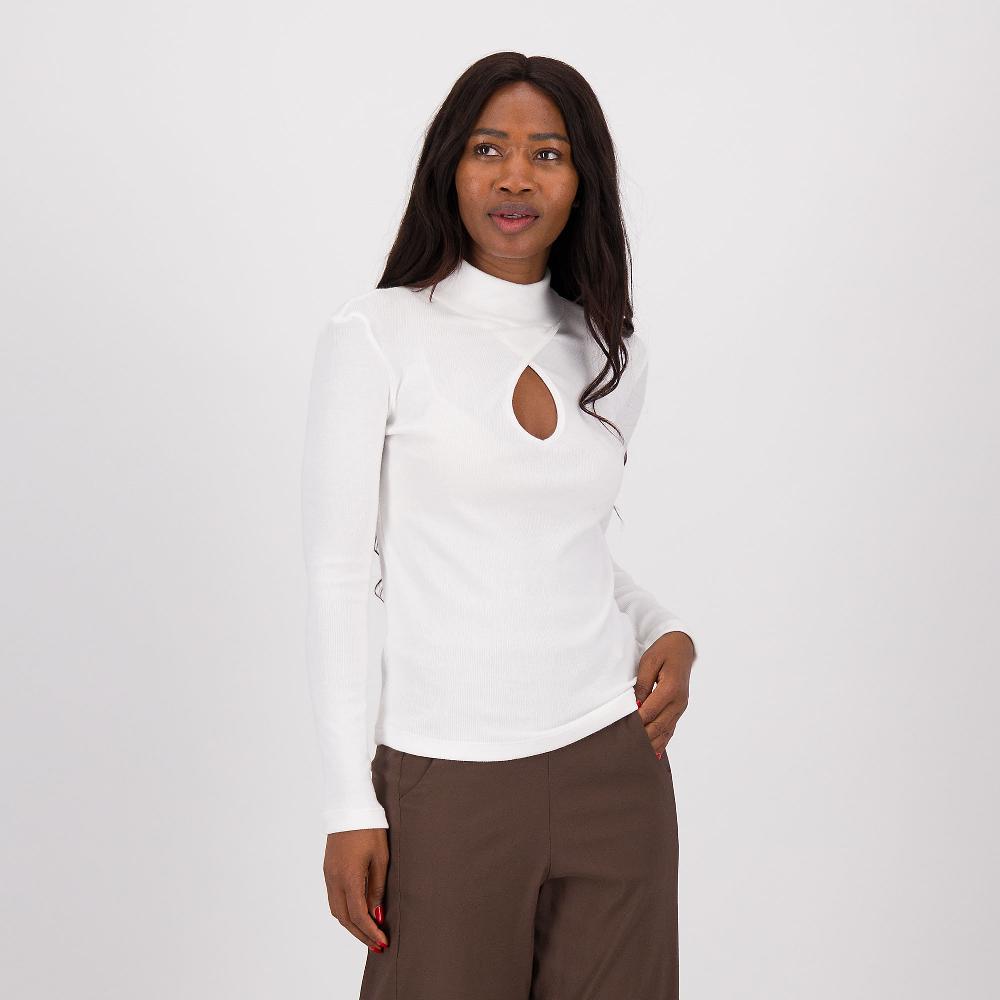 QVC Rebeka Ross Maglia sagomata in misto viscosa con maniche lunghe
