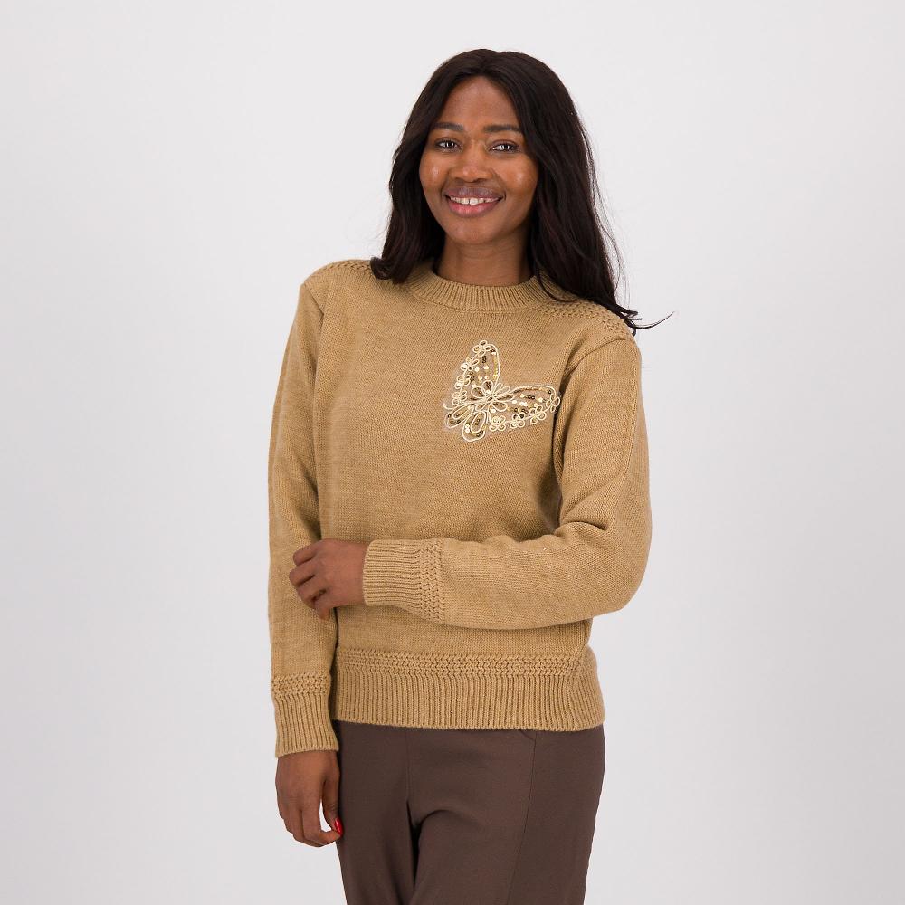 QVC REBEKA ROSS Maglioncino con lana e alpaca e ricamo farfalla