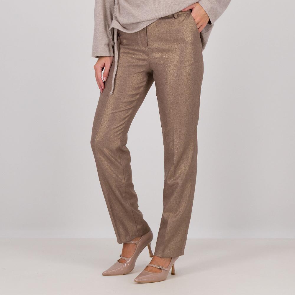 QVC REBEKA ROSS Pantaloni in tessuto spalmato color oro