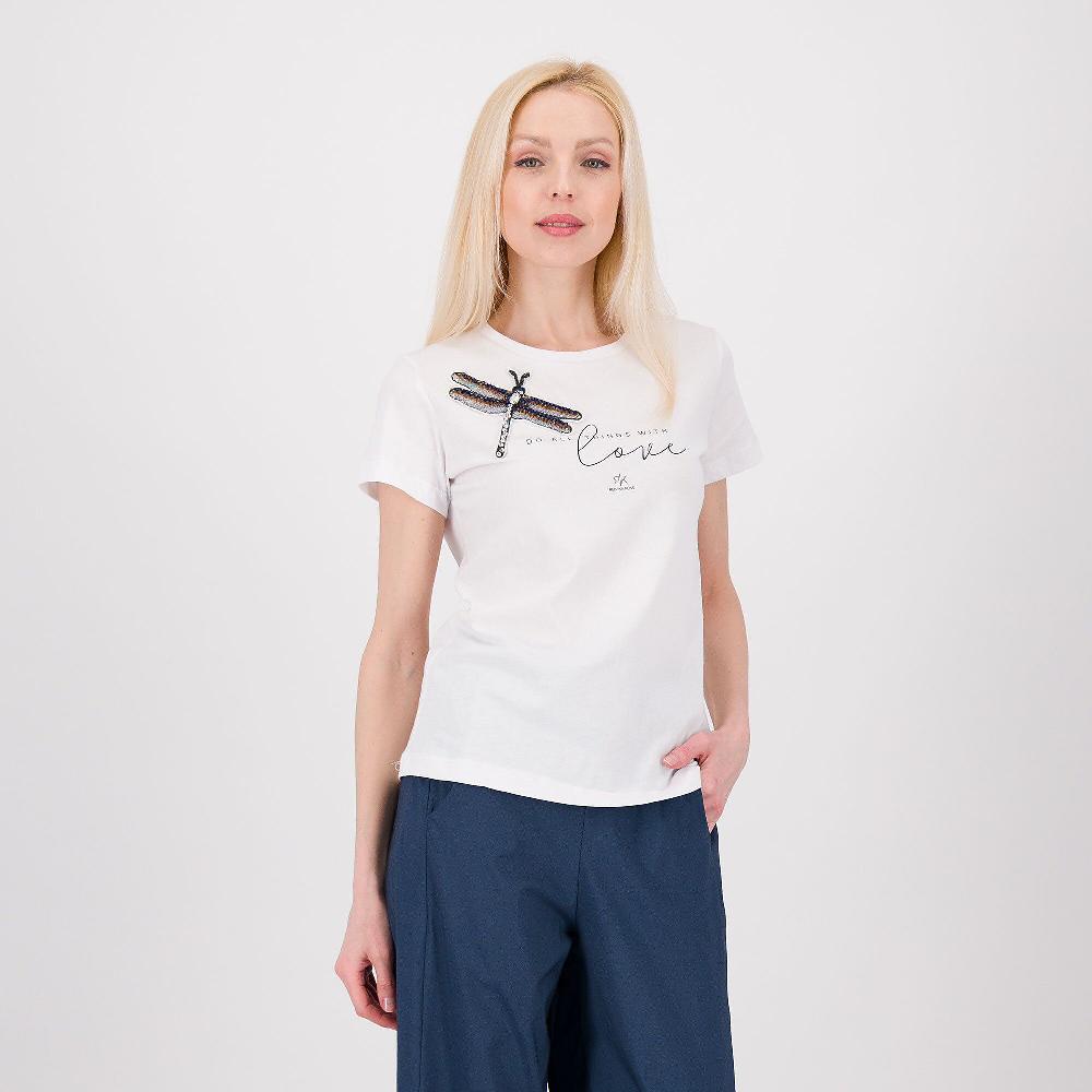 QVC REBEKA ROSS T-shirt girocollo a manica corta in jersey di cotone