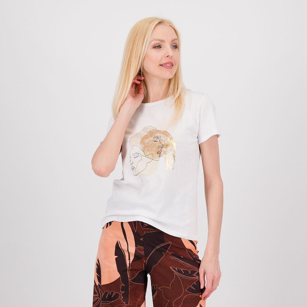 QVC REBEKA ROSS T-shirt maniche corte in cotone con stampa