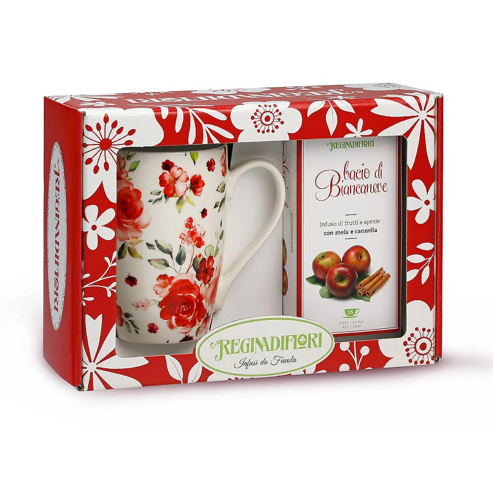 QVC Regina di fiori Scatola con tisana mela e cannella + tazza