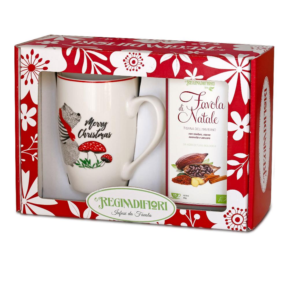 QVC Regina di Fiori Scatola regalo con tazza e tisana natalizia