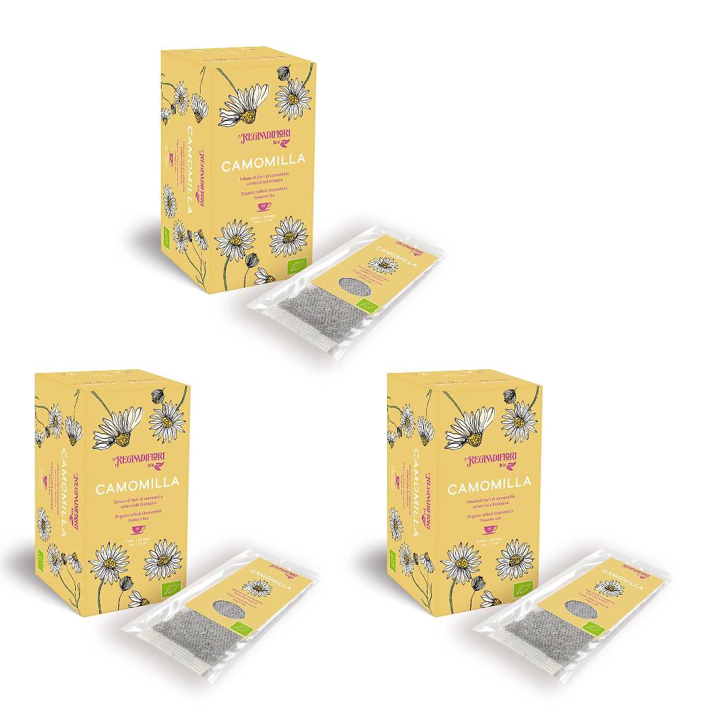 QVC Regina di fiori Set 3 confezioni camomilla biologica
