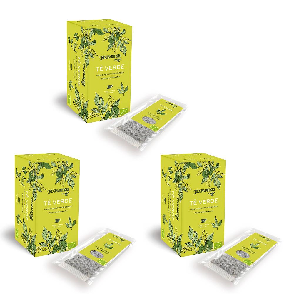QVC Regina di fiori Set 3 confezioni tè verde biologico