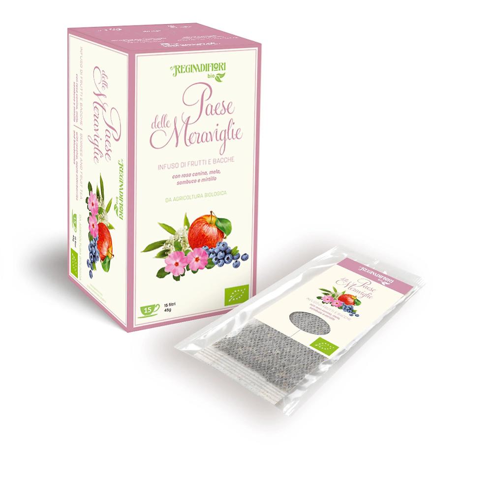 QVC Regina di fiori Tisana Paese delle Meraviglie: 3 astucci da 15 filtri ciascuno