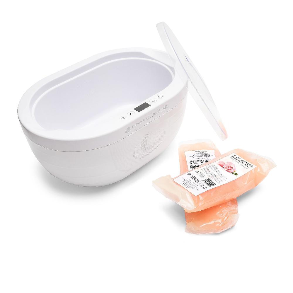 QVC RIO Scaldacera di paraffina + 2 cere con olio alla rosa