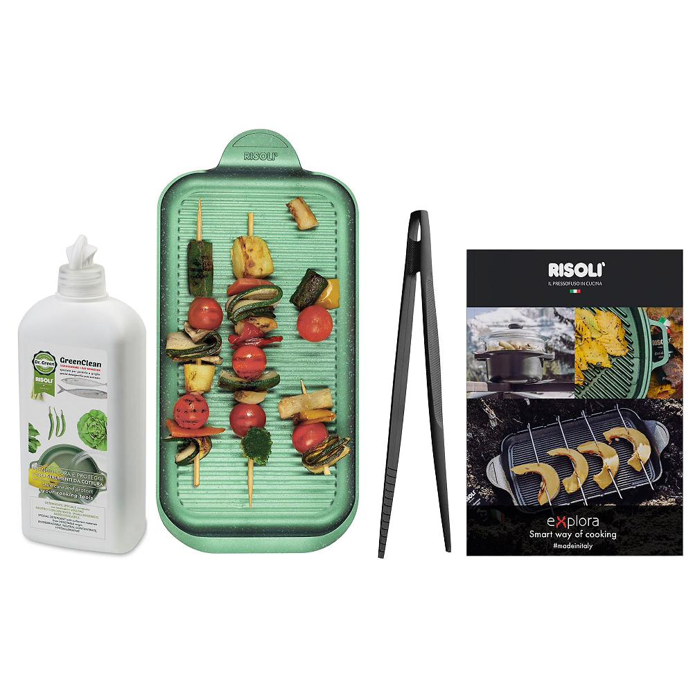 QVC Risoli Piastra Fingergrill Dr. Green con accessori
