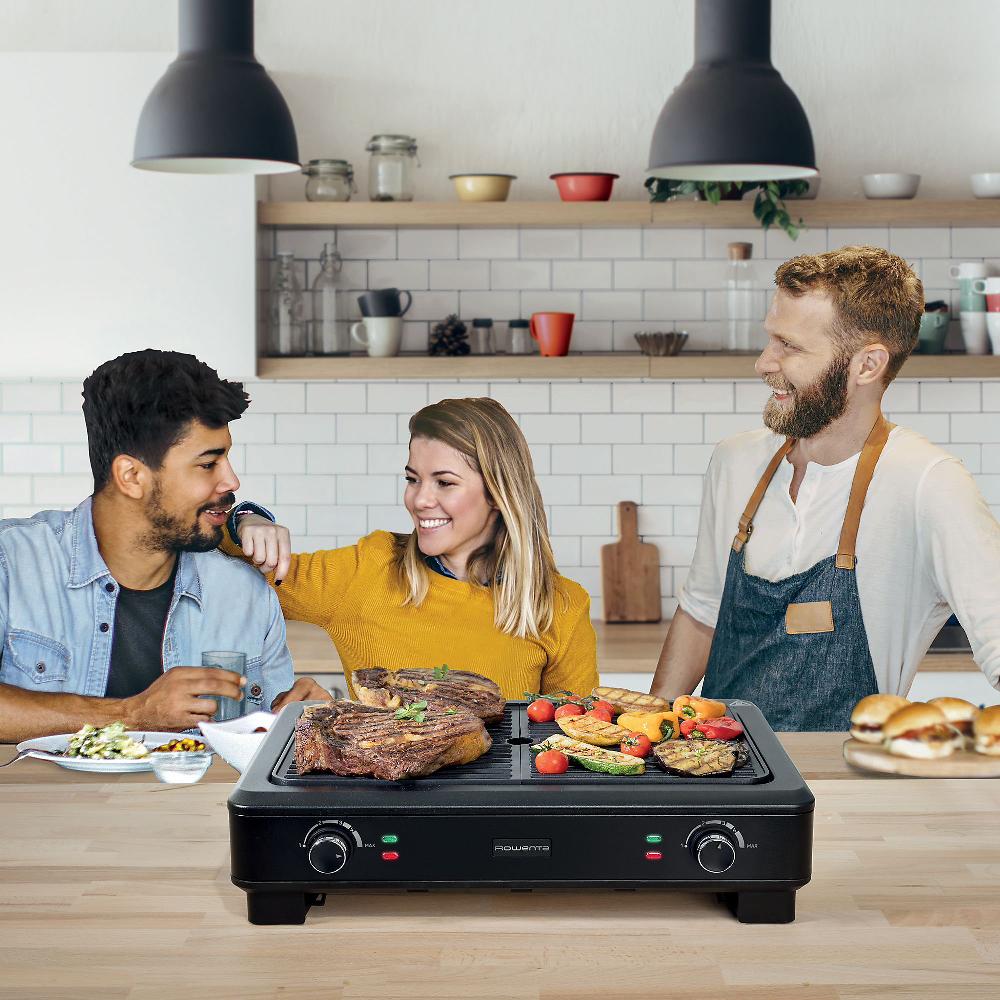 QVC Rowenta Smokeless Grill 2 Zone Di Cottura Indipendenti KG9008