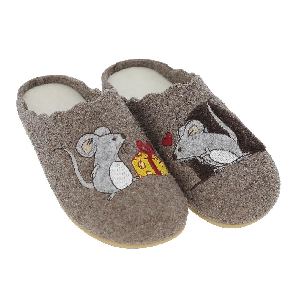 QVC Sabatini Pantofole Marisa in tessuto con topolini ricamati