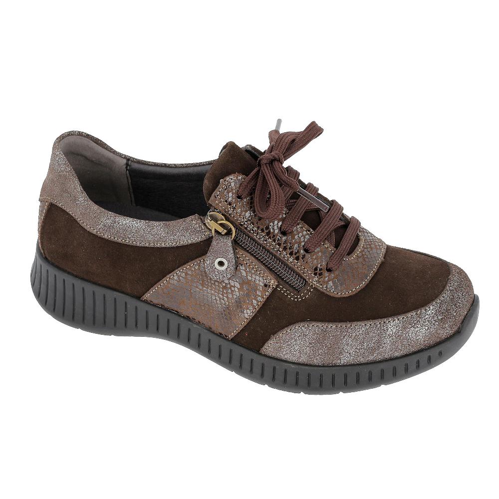 QVC Sabatini Scarpe Paula in pelle scamosciata con inserti a contrasto