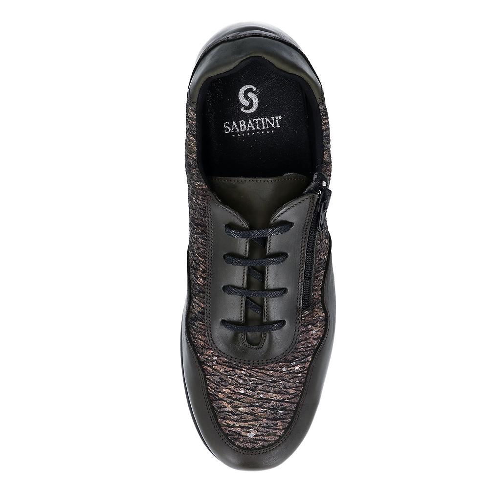 QVC Sabatini Scarpe Stringate Bruna In Pelle Lavorazione Sacchetto