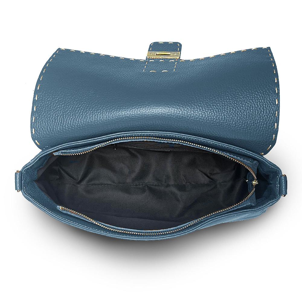 QVC Sabbatini & Turco Borsa A Spalla In Pelle Dollaro Con Tracolla Removibile