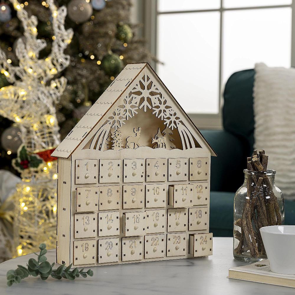 QVC Santa’s Express Calendario dell'Avvento in legno personalizzabile