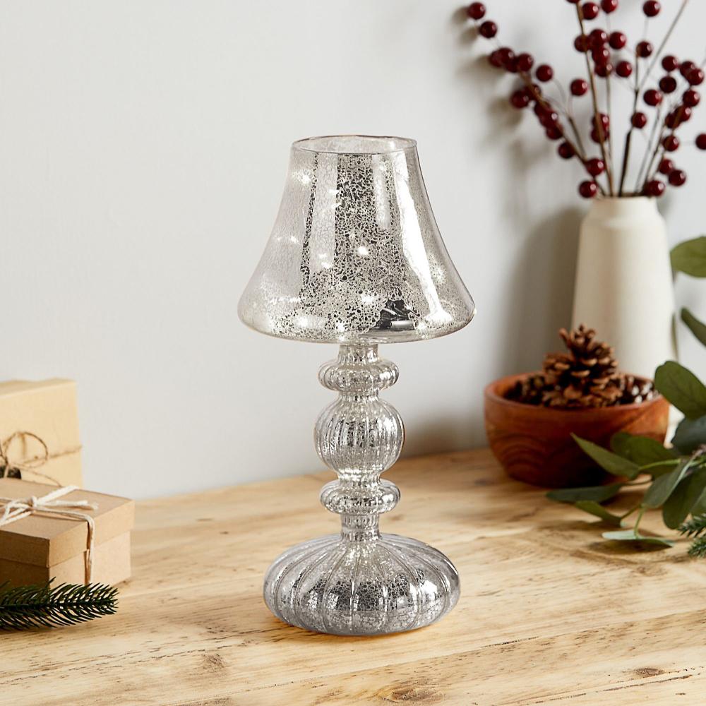 QVC Santa's Express Lampada Decorativa Da Interni In Vetro Con Timer