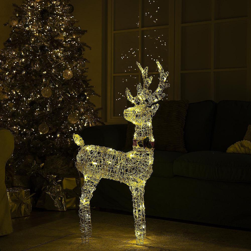 QVC Santa's Express Renna Decorativa Pre-illuminata Per Esterni Con Luce LED