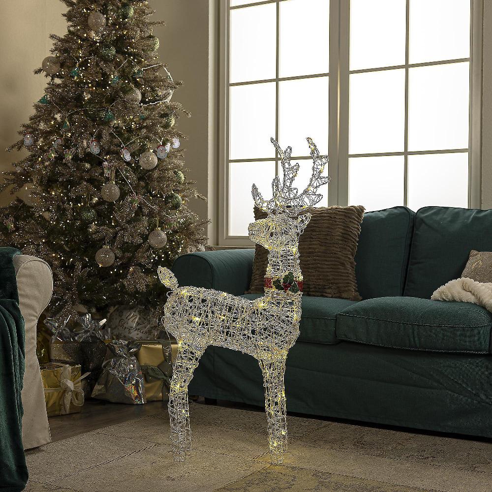 QVC Santa's Express Renna Decorativa Pre-illuminata Per Esterni Con Luce LED