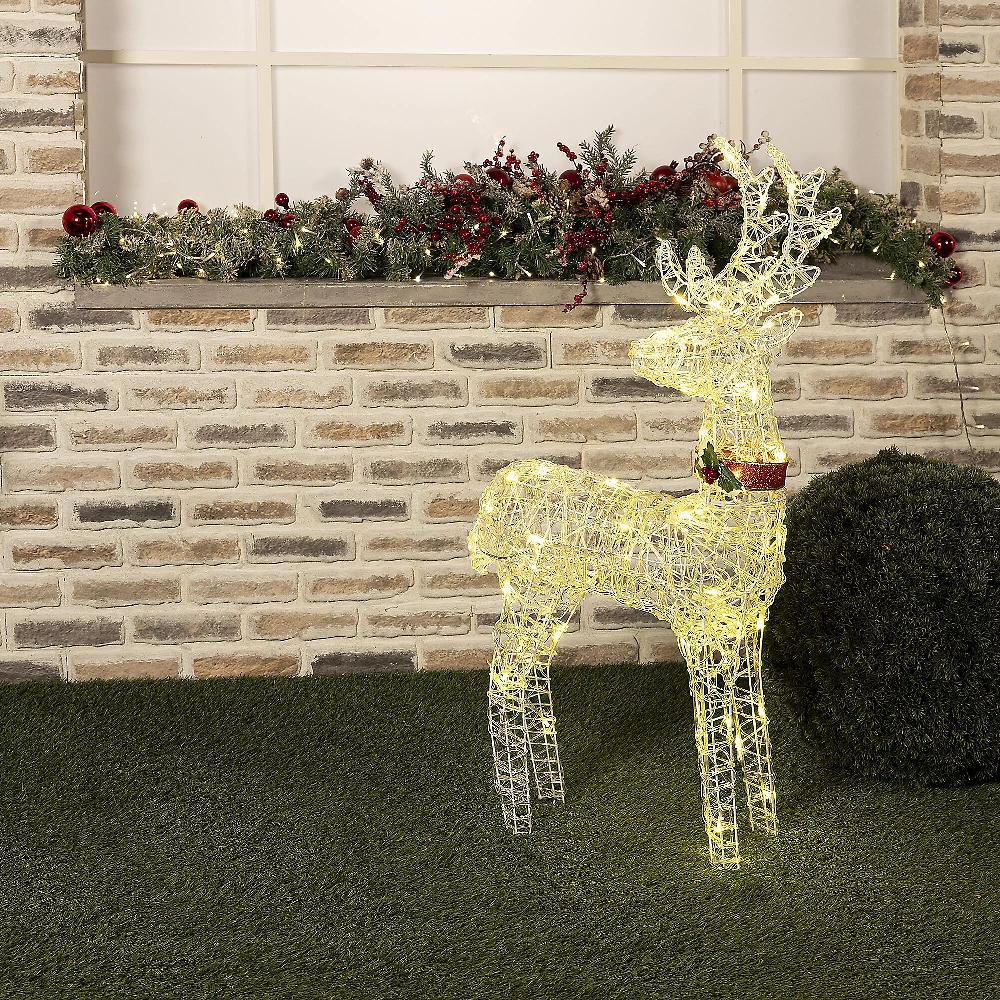 QVC Santa's Express Renna Decorativa Pre-illuminata Per Esterni Con Luce LED