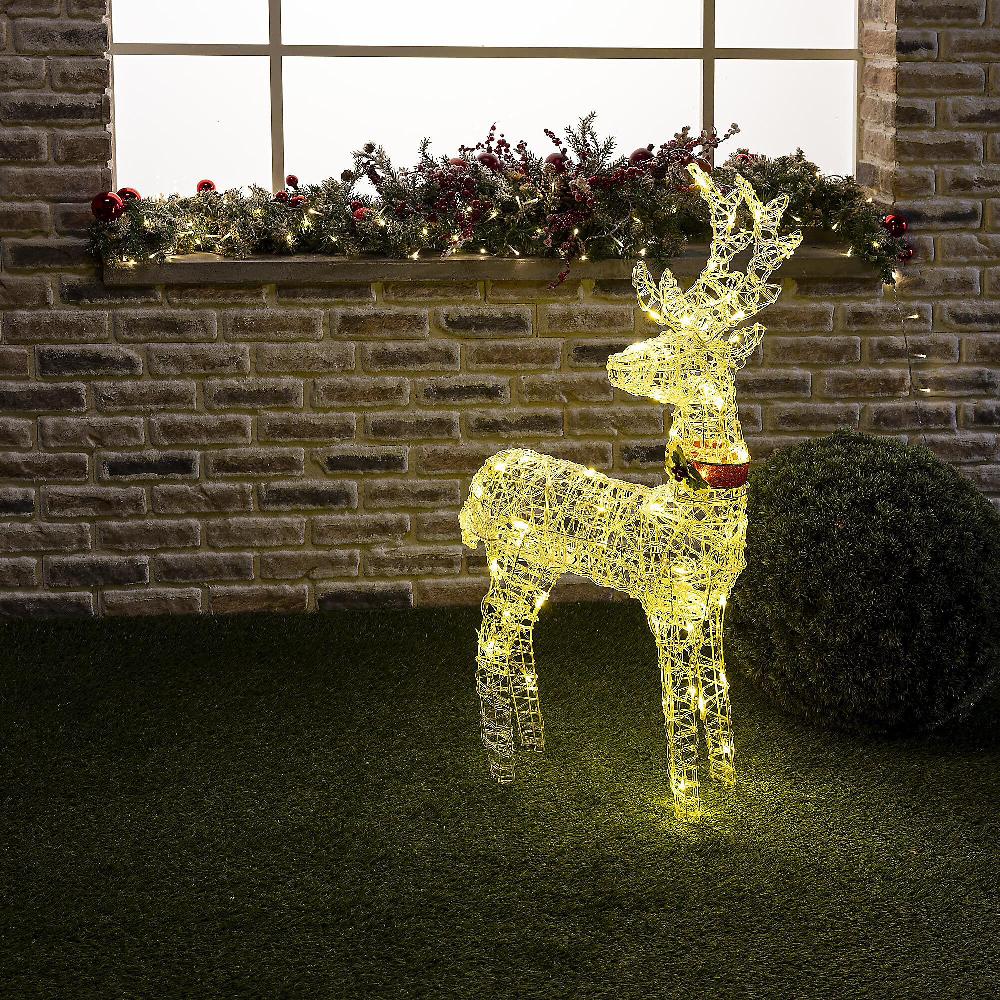 QVC Santa's Express Renna decorativa pre-illuminata per esterni con luce LED