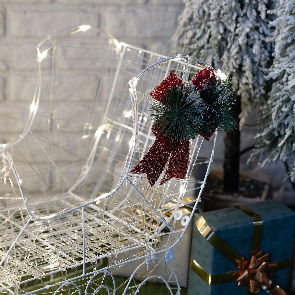 QVC Santa's Express Slitta Pre-illuminata Da Esterno E Interno