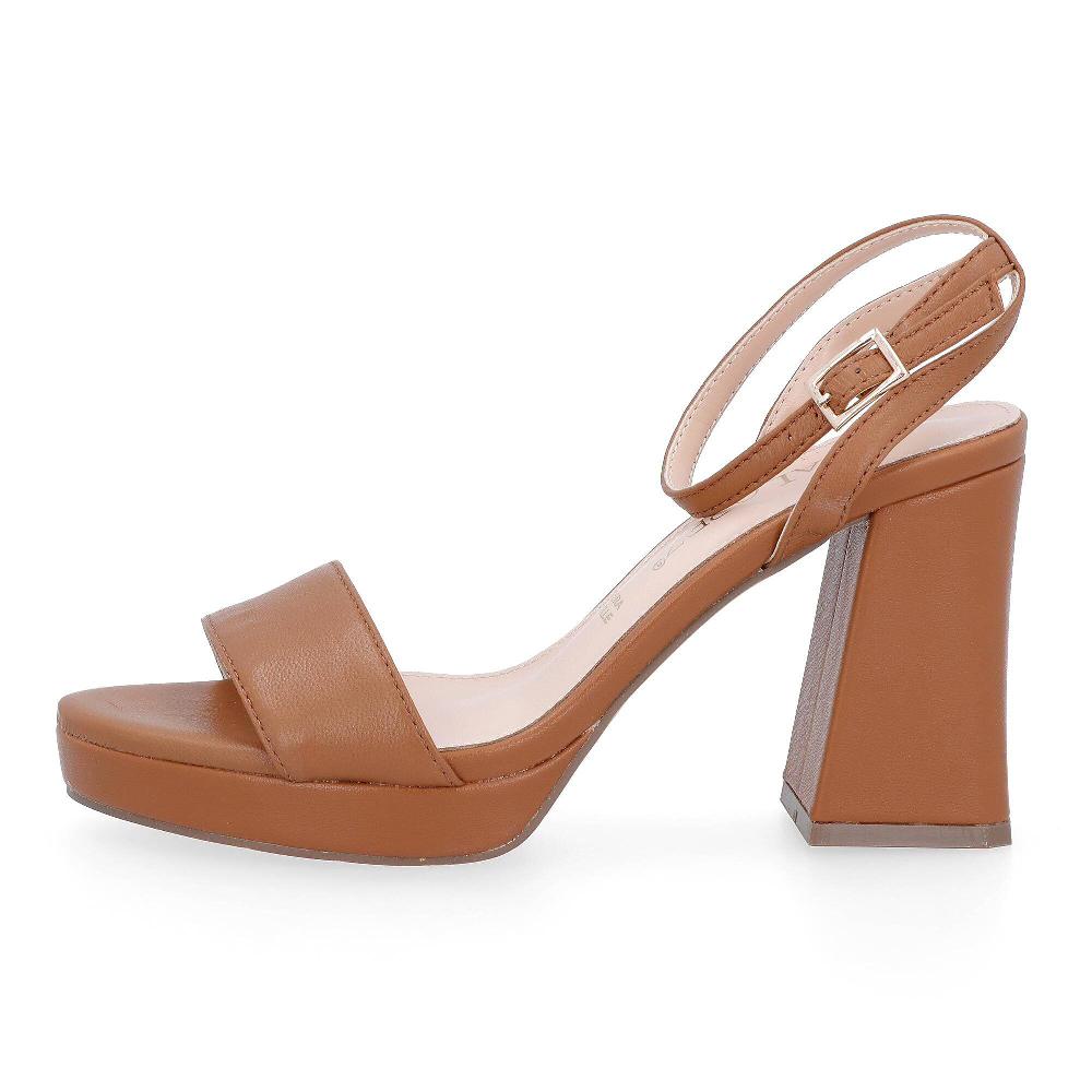 QVC Sara Lopez Sandali In Pelle Fascia Intrecciata Tacco 9 Cm