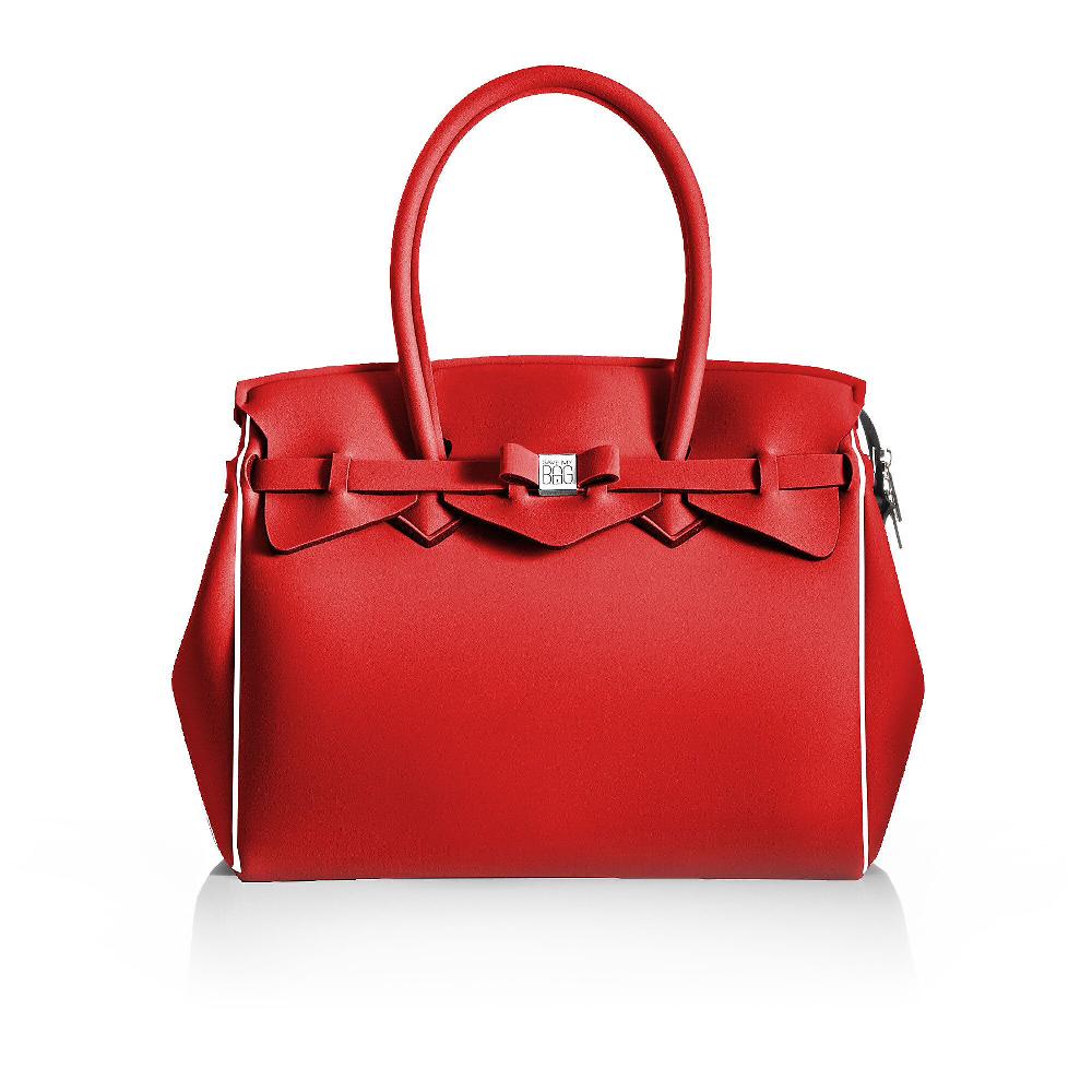 QVC Save my Bag Borsa a mano in poly-fabric con profili a contrasto