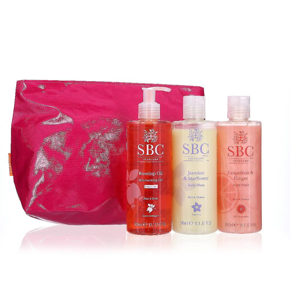 QVC SBC 2 Bagnoschiuma + Gel Rosa Canina + Borsetta Rosa